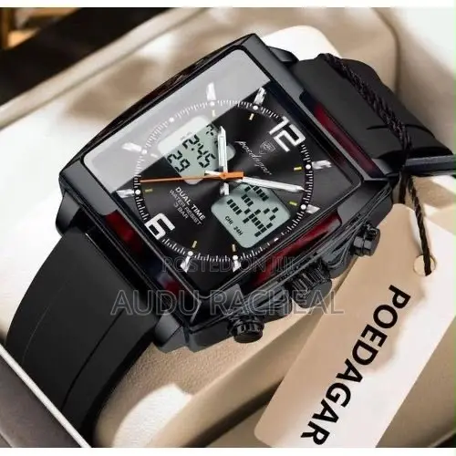 Poedager  Dual Time ⌚  Rubber Strap