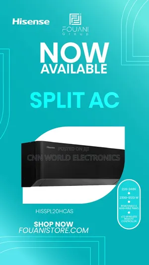 Brand New Hisense 1.5hp SPL Cas Black AC Inverter Copper Super Cooling