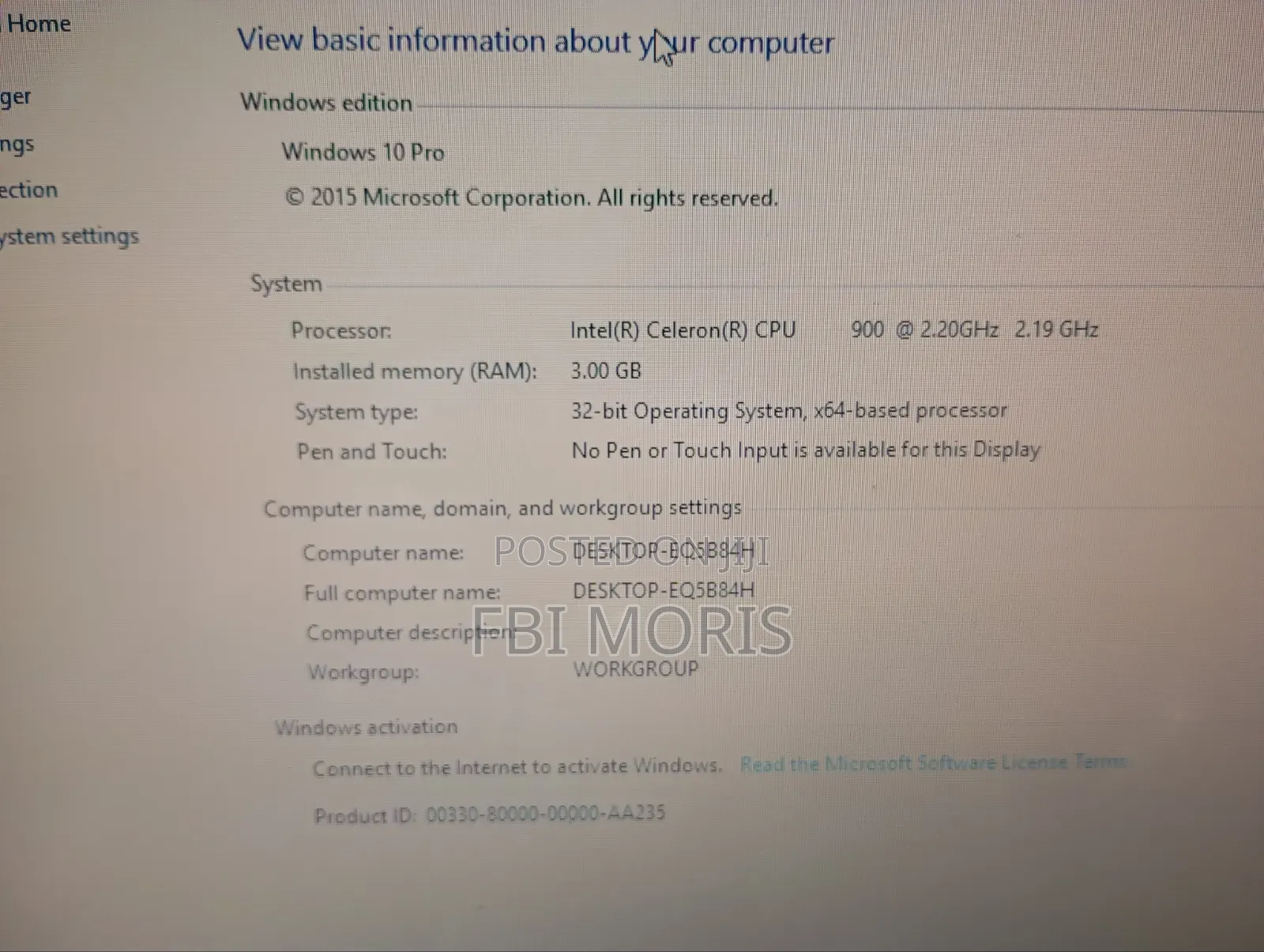 Laptop Compaq 3GB Intel Pentium HDD 128GB