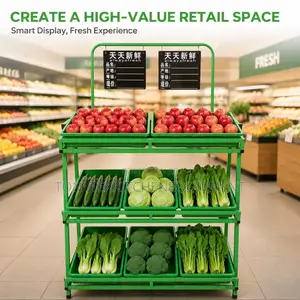 Commercial Fruit & Vegetable Basket Display Showcase