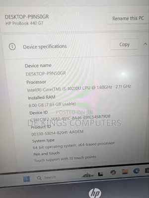 Laptop HP ProBook 440 G7 8GB Intel Core i5 SSD 256GB