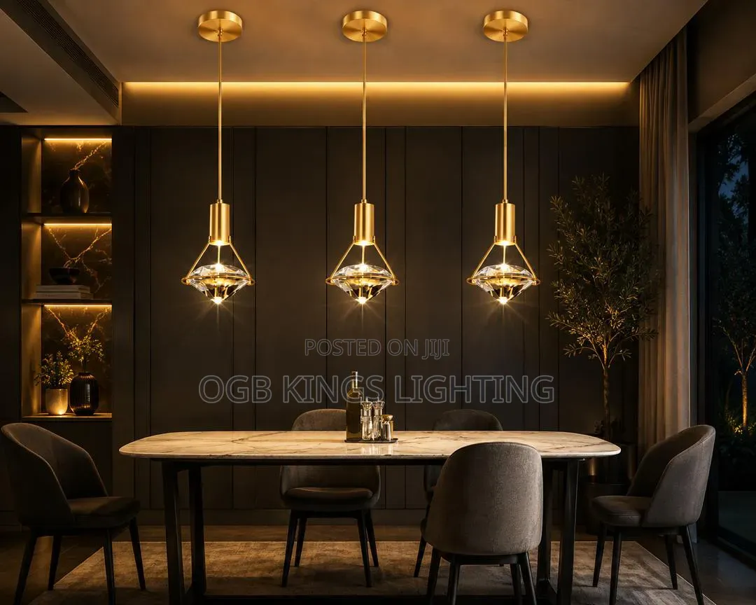 Gold LED Single Dropping Pendant Light