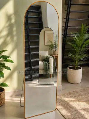 Long Standing Dressing Mirror Gold and Black