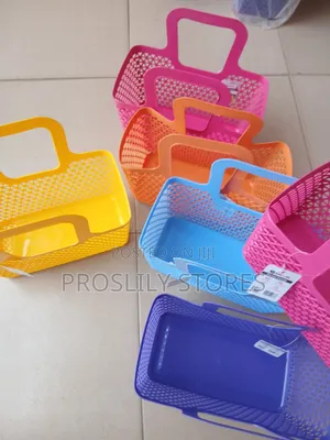 Plastic Multipurpose Storage or Shopping Basket ×12pcs