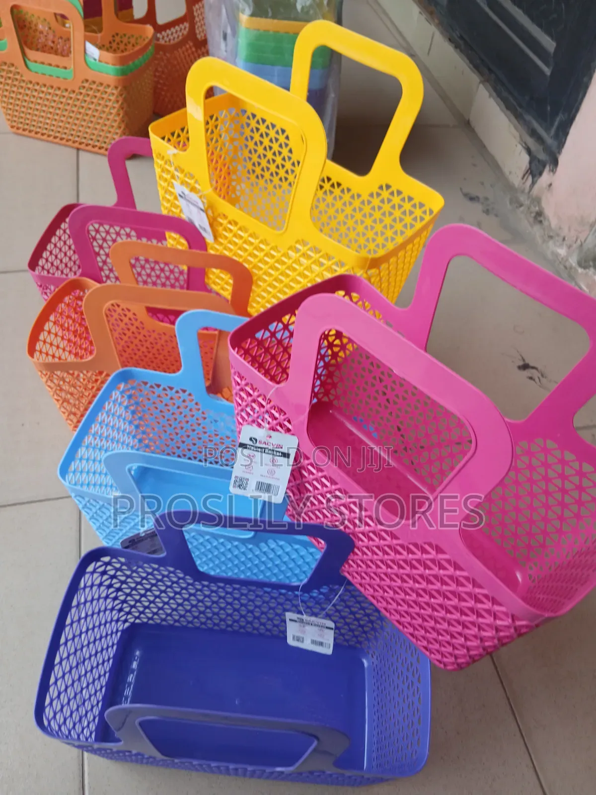 Plastic Multipurpose Storage or Shopping Basket ×12pcs