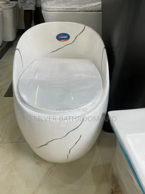 Quality Luxury Egg-Shape Water Closet – Modern White Marble Design