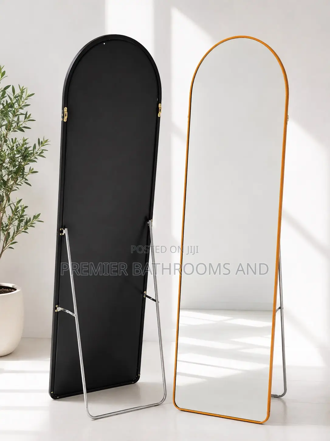 Long Aluminum Black Standing Dressing Mirror