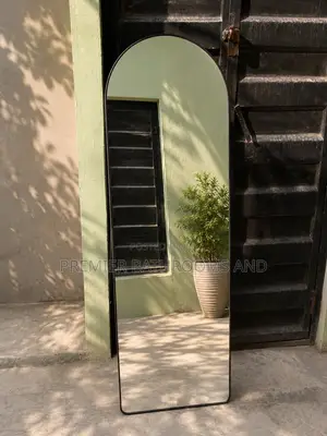 Long Aluminum Black Standing Dressing Mirror