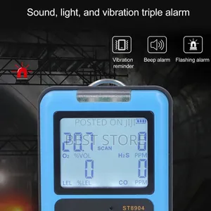 4 in 1 Gas Detector Blue Toxic O2, Co, H2s, Lel