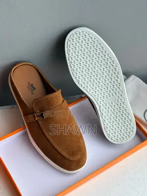 Hermes Nubuck Slip on Loafers