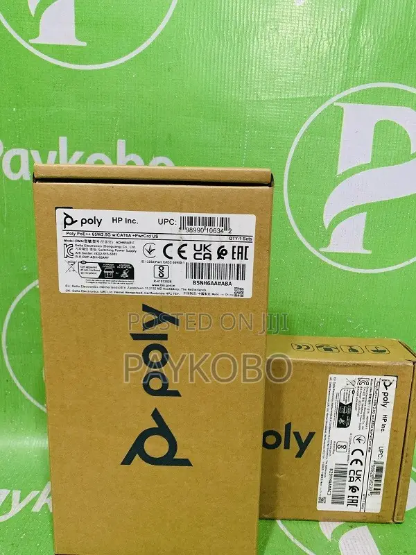 Poly PoE++ 65W 2.5G Adapter With Cat 6a Cable and Power Cable