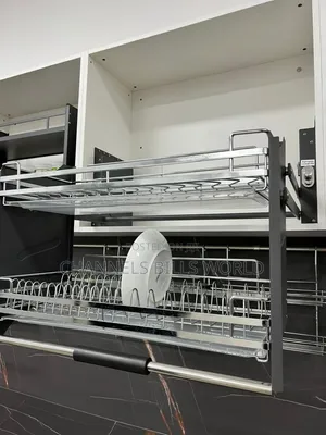 80cm Silver Pulldown Plate Rack