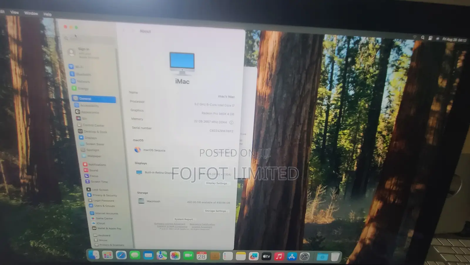 Desktop Computer Apple iMac 8GB Intel Core i5 SSD 256GB