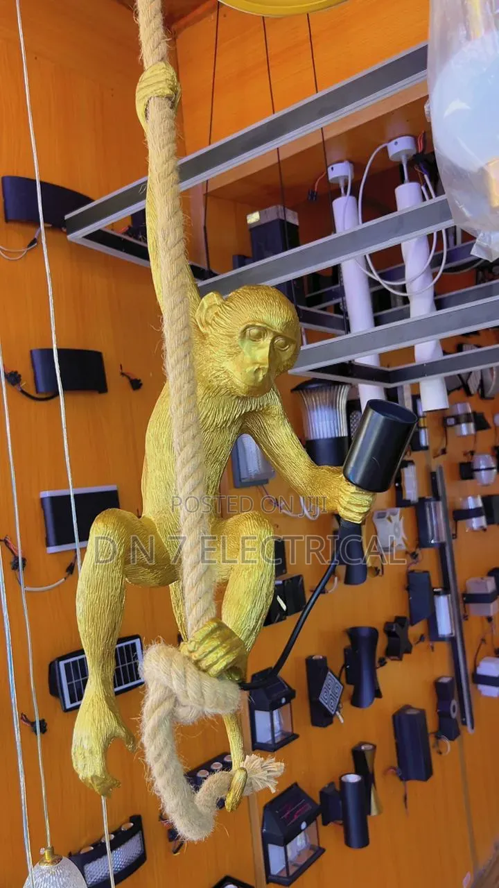 Luxury Gold Monkey Hanging Pendant Light
