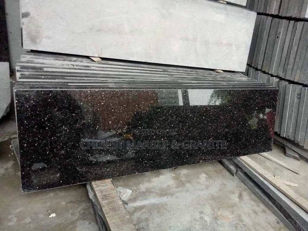 Black Galaxy Marble Slabs for Steps and Kitchen Cabinets
