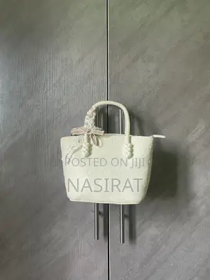Off White Love Designed Mini  Tote  Bag With Tie on Hits Handle