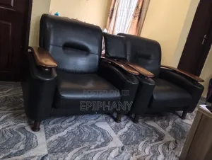 Set of 7-Seater Leather Chairs