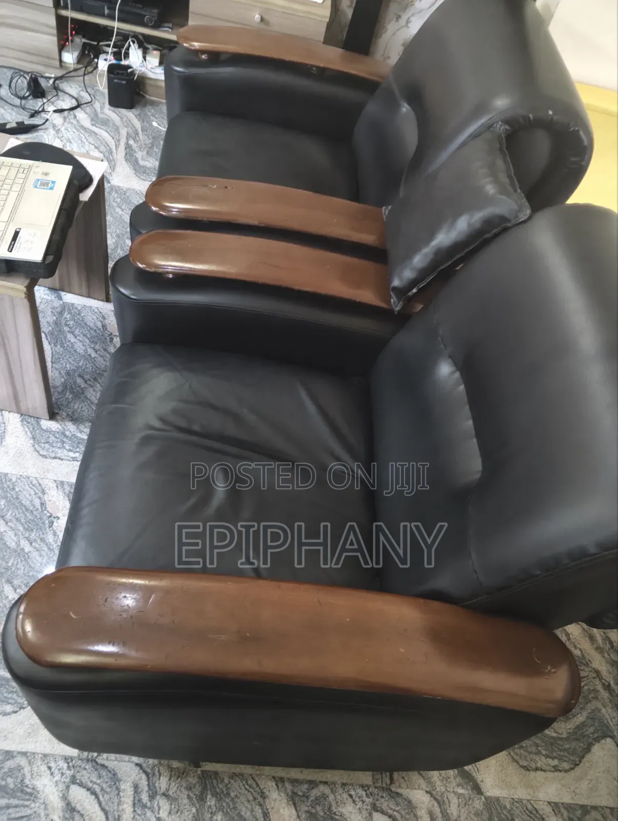 Set of 7-Seater Leather Chairs