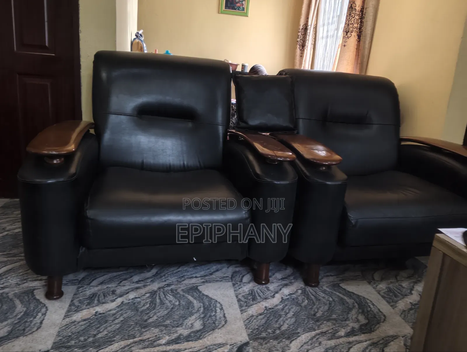 Set of 7-Seater Leather Chairs