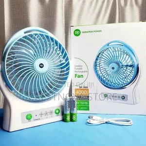 Dp Desktop Rechargeable Fan With LED Light