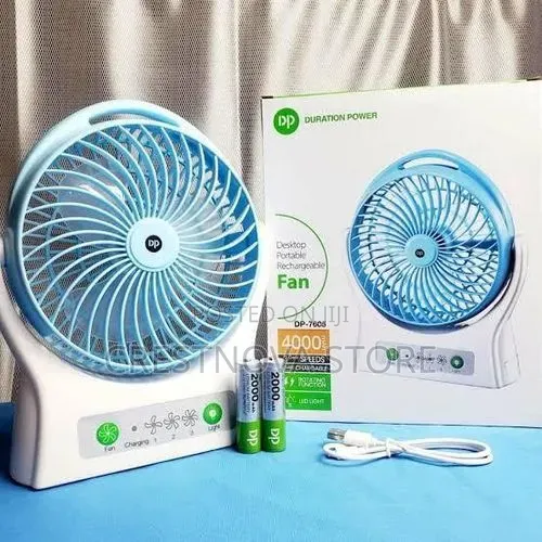 Dp Desktop Rechargeable Fan With LED Light
