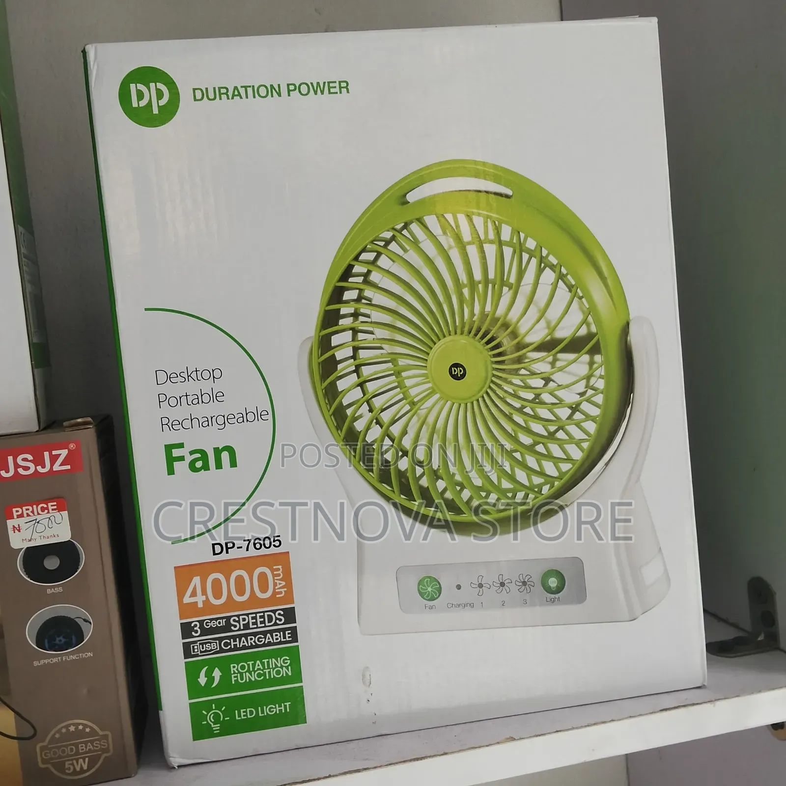 Dp Desktop Rechargeable Fan With LED Light