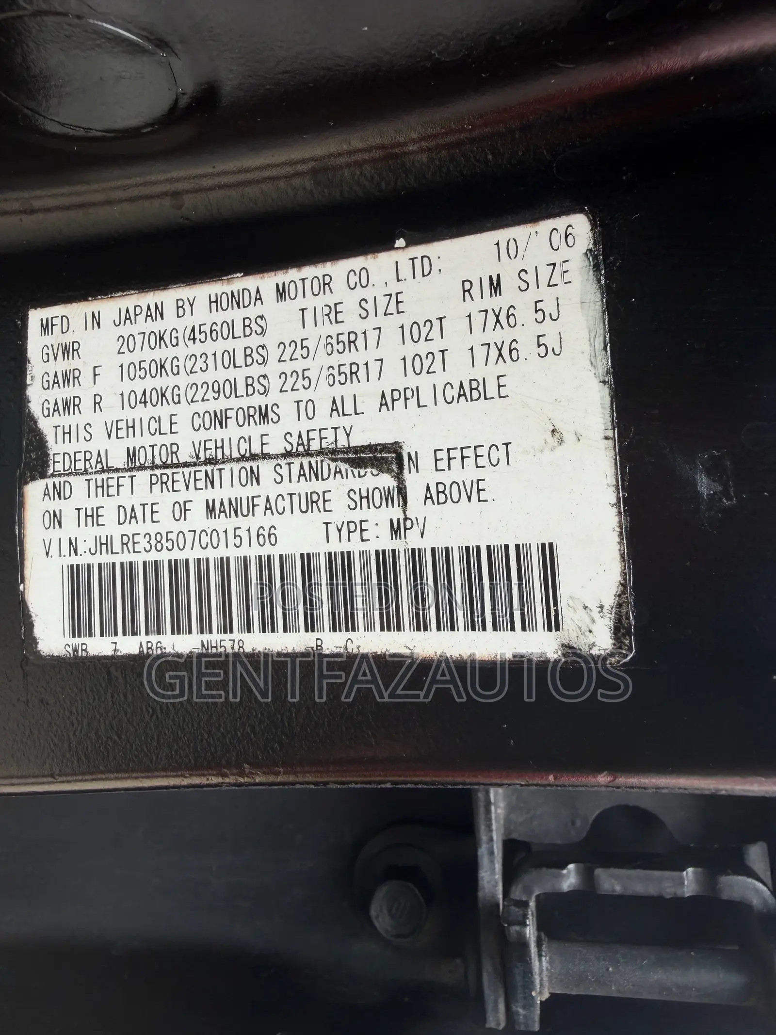 Honda CR-V 2.0i Automatic 2007 Black