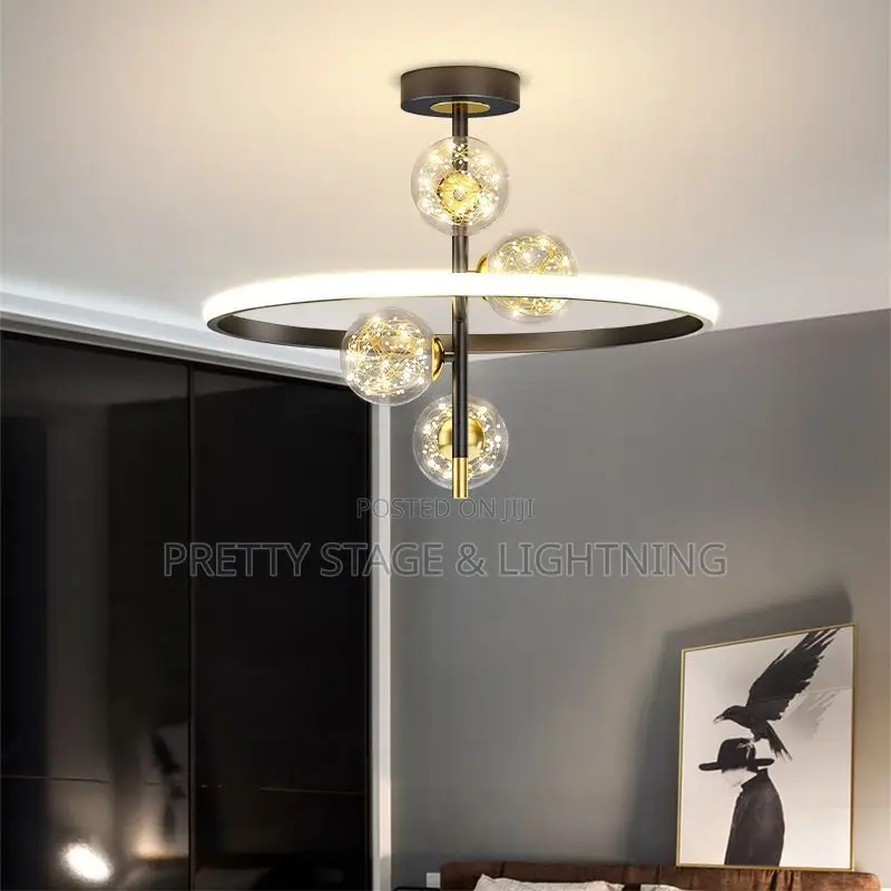 Led Chandelier With Glass Globes
