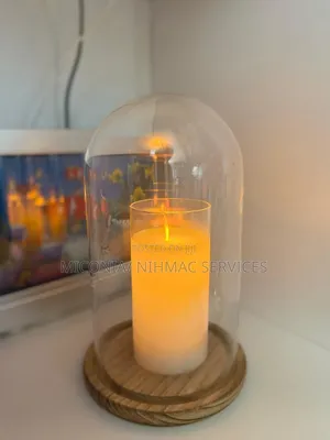 Glass Dome Candle Holder and Led Candle