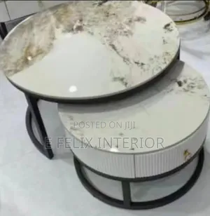 Marble Top 1+1 Round Table