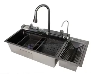 4button Multifunctional Sink With Plate Rack