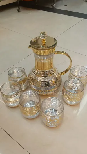 Glass Water Pitcher With 6pcs Cups