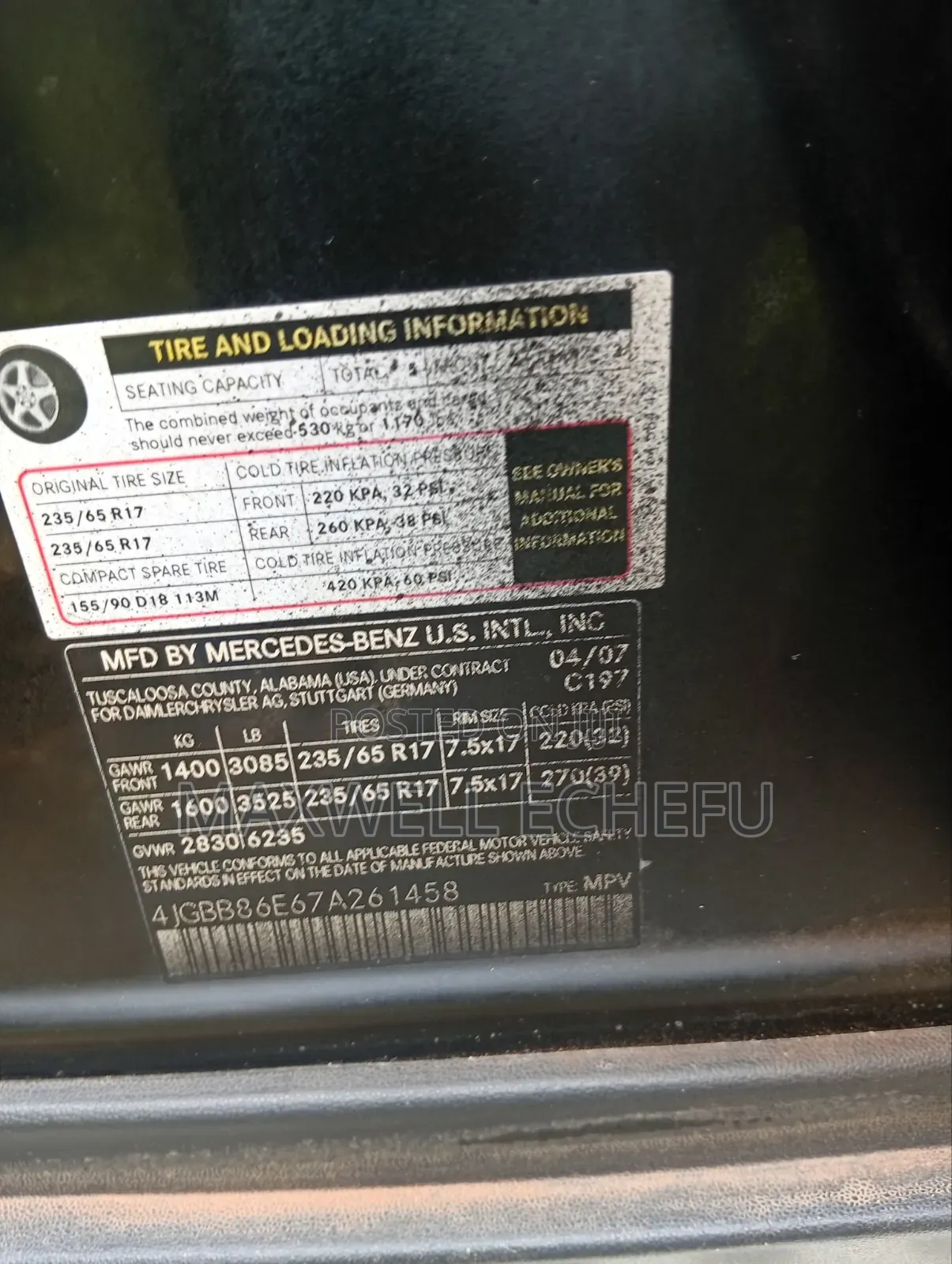 Mercedes-Benz M Class 2008 Black