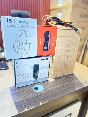 Scarlett 2i2, AKG P120 Mic, Mvave Midi Keyboard, iSK Headphone & Cable