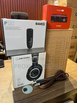 AKG P120 Mic, Scarlett 2i2, ATH M50x, Mvave Midi Keyboard & Cable