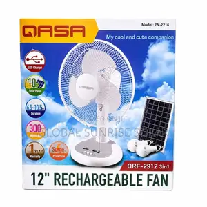 12 Inch Rechargeable Solar Fan