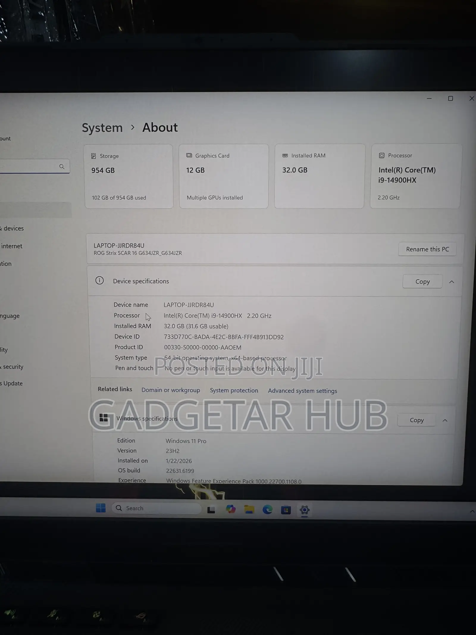 Laptop Asus ROG Strix SCAR Edition 32GB Intel Core i9 SSD 1T