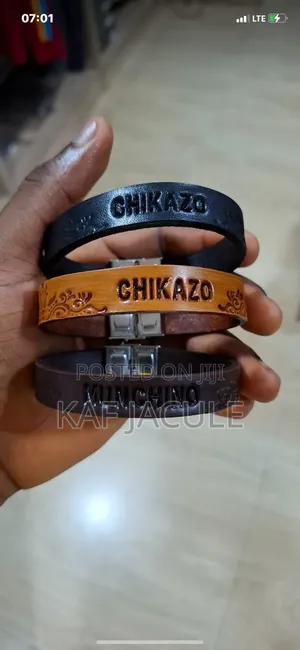 Unisex Leather Bracelet With Name Branding