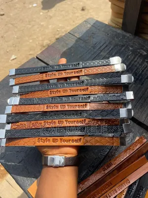 Unisex Leather Bracelet With Name Branding