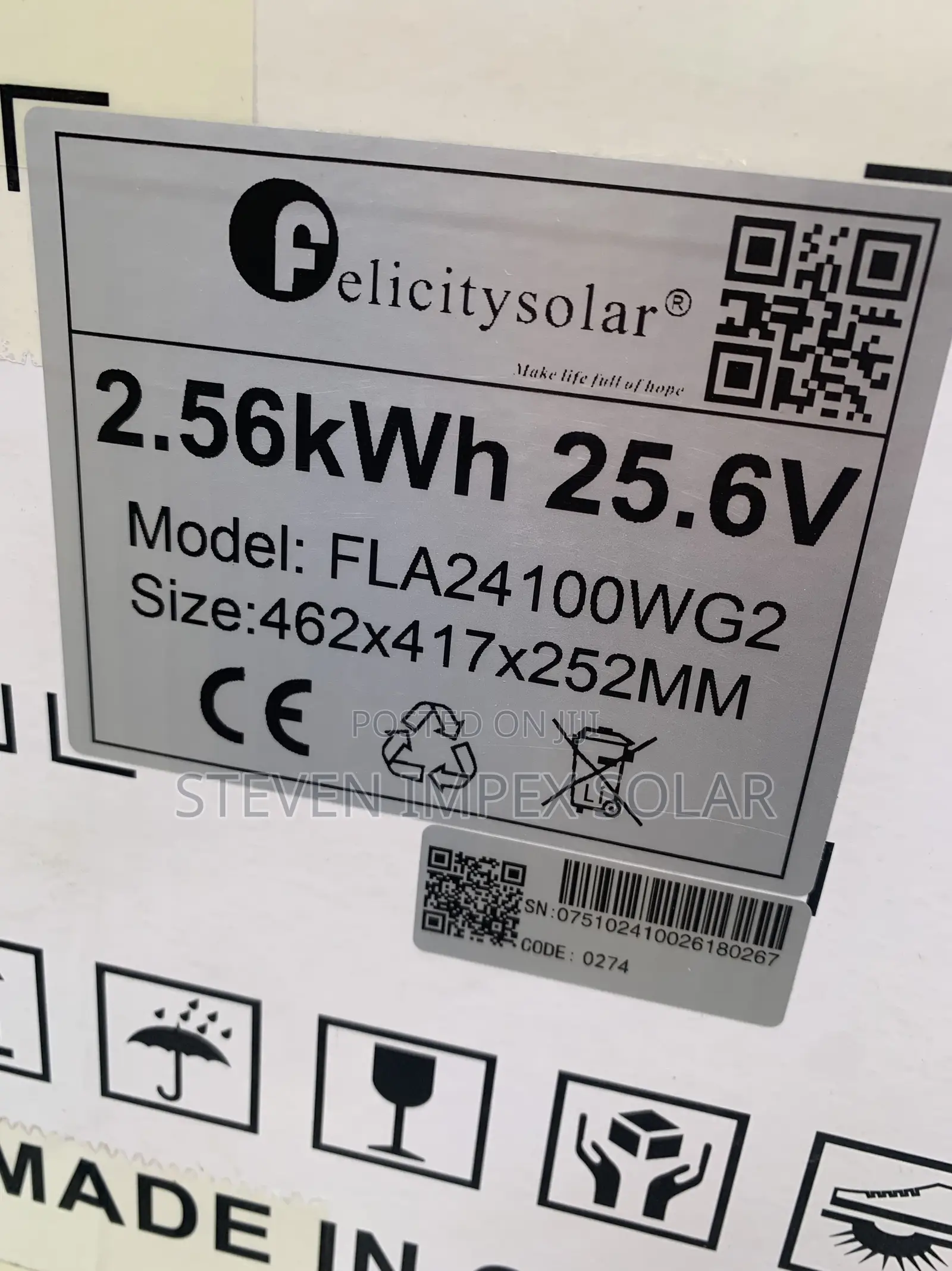Felicity Icon Lithium Solar Battery 2.5kh 24v