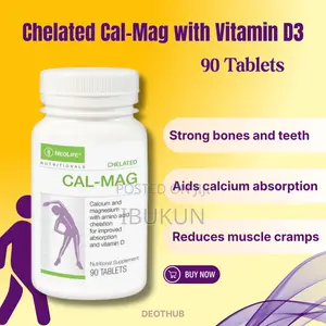 Chelated Cal-Mag With Vitamin D3. 90 Tablets of Bone Health Support