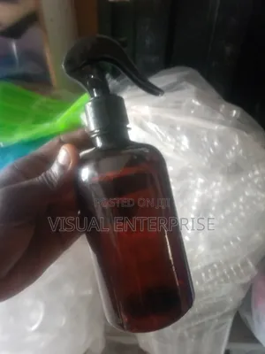 Amber Plastic Bottle 50cl/500ml With Trigger Spray Cover.