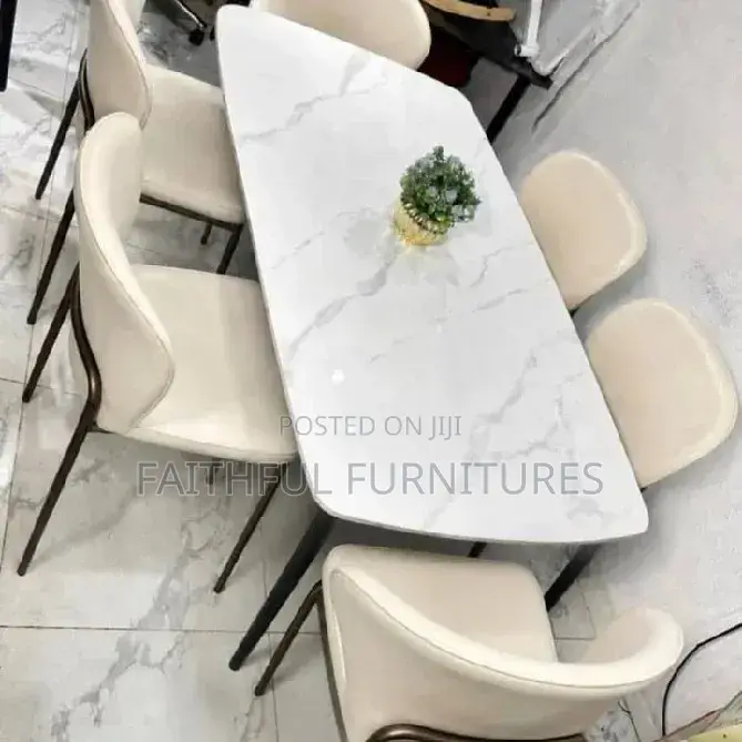 Custom Marble Dining Table and Chairs