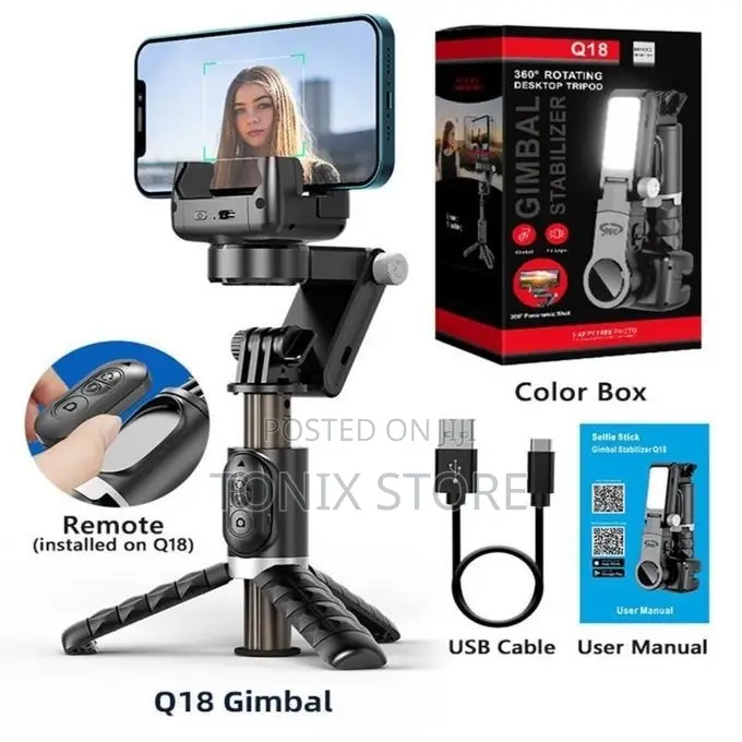 Q18 360° Rotating Desktop Tripod/Gimbal