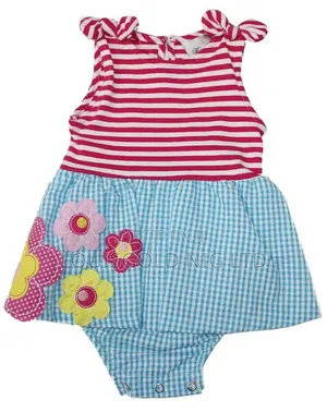 Rare Editions Stripe & Floral Seersucker Dress