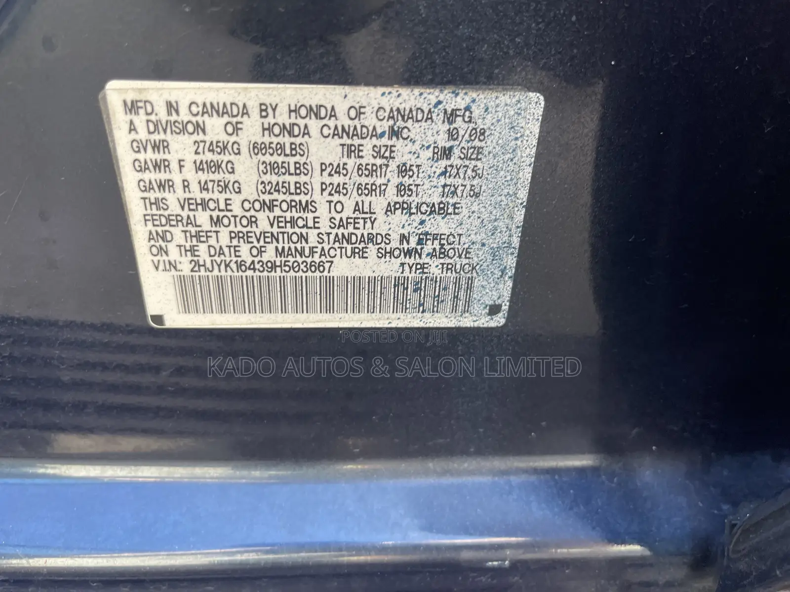Honda Ridgeline 2009 Blue
