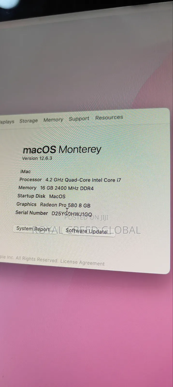 Desktop Computer Apple iMac 32GB Intel Core i7 SSD 2T