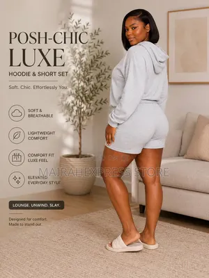 Posh-Chic Luxe Hoodie & Short Set
