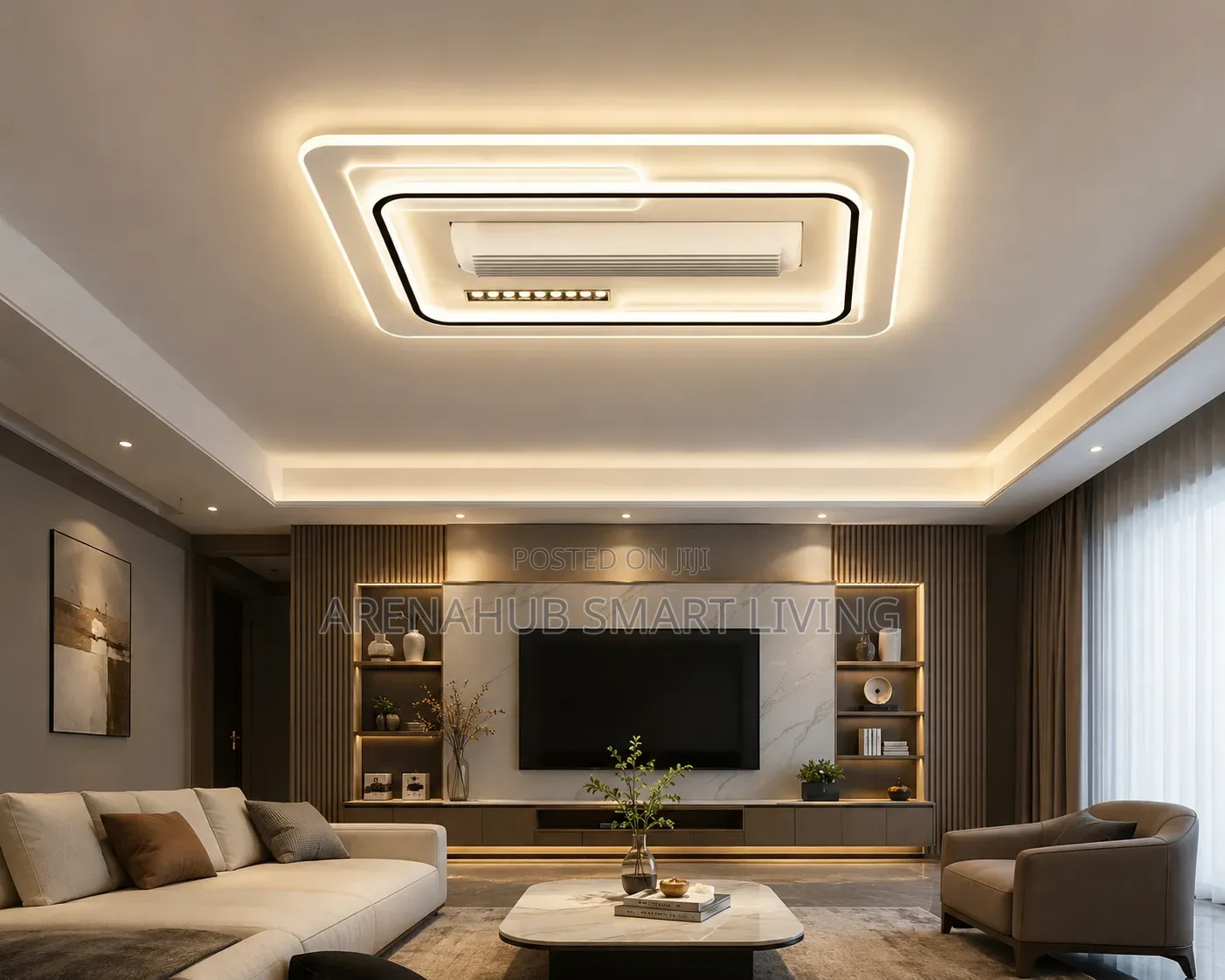 Modern Minimalist LED Ceiling Fan Light With Remote Control, Dimmable
