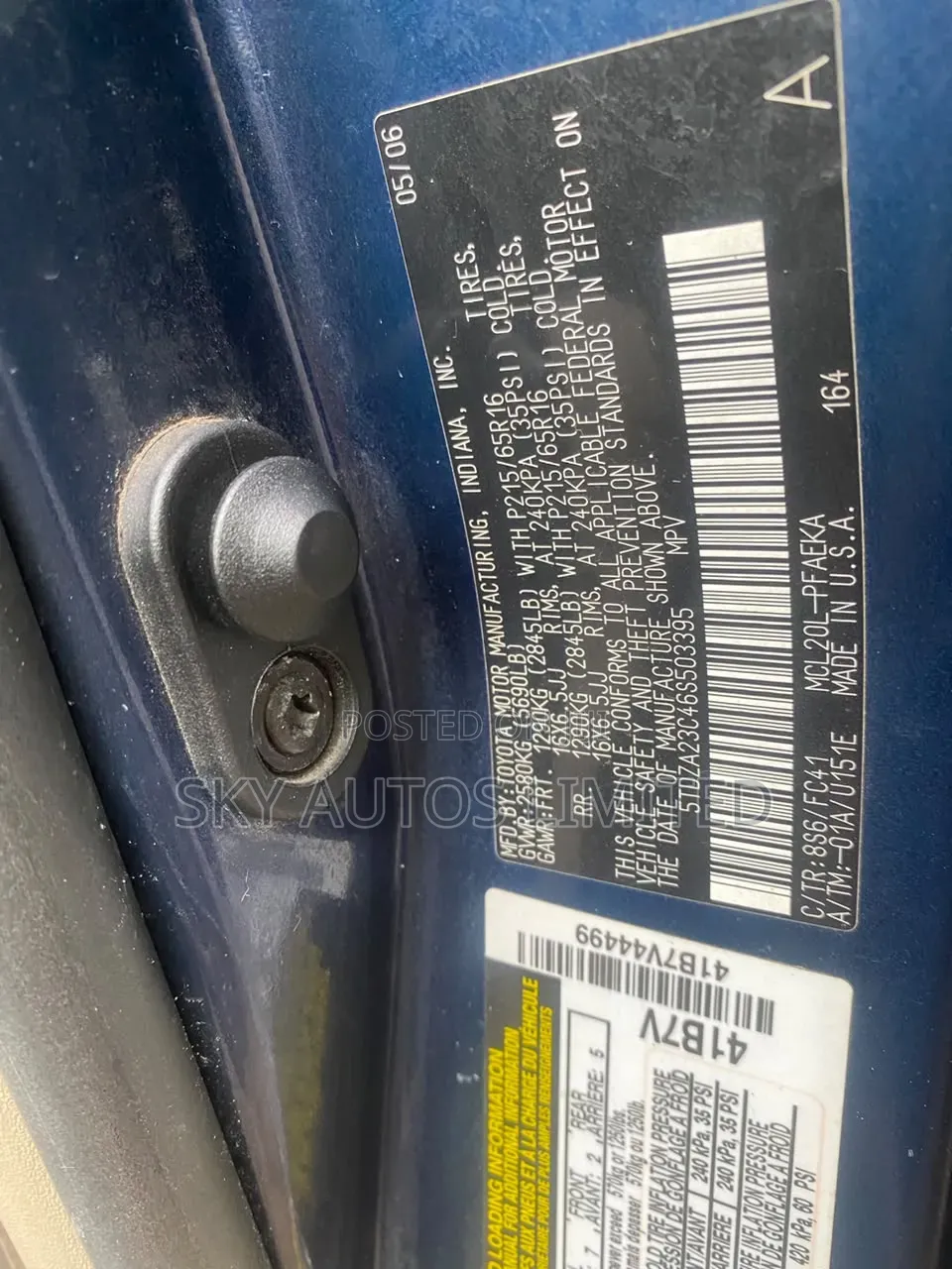 Toyota Sienna 2006 Blue